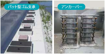 パッド型ゴム支承・アンカーバー